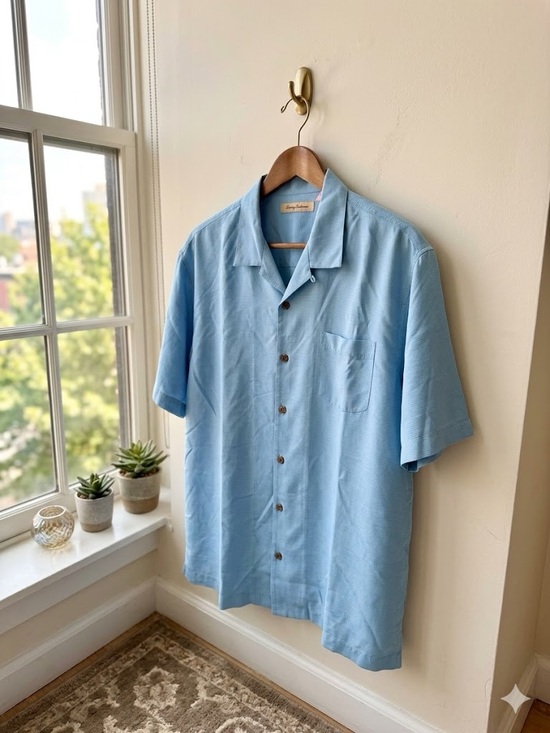Tommy Bahama Other - Tommy Bahama Light Blue Short-Sleeve Camp Shirt EUC
